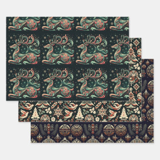 Mystical Noir: Artistic Dark-Toned Christmas Paper