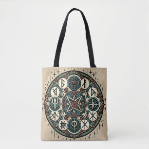Mystical Norse Runes: A Saga of Ancient Symbols Tote Bag