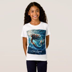 Mystical ocean mermaid siren's colourful tail art T-Shirt
