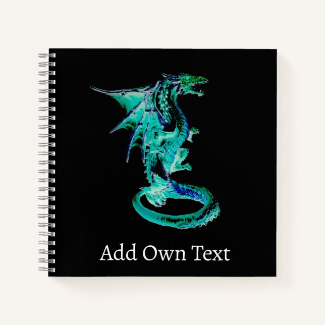 Mystical Ocean Sky Dragon Notebook Fantasy Writing (Front)