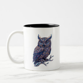 Mystical Ornate Owl Coffee Mug - Celestial Art