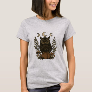 Mystical Owl Moon Phases T-Shirt – Gothic Witchy
