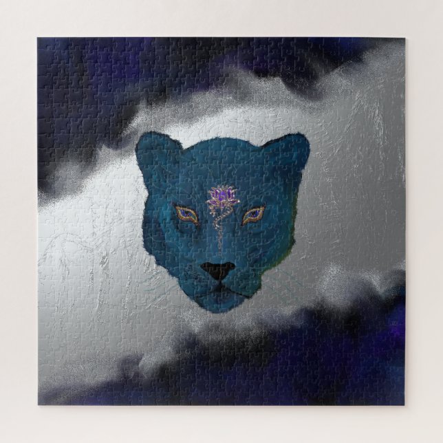 Mystical Panther with Geode Jigsaw Puzzle (Vertical)