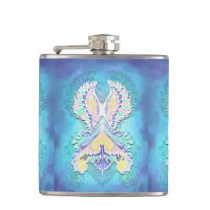 Mystical Pastel Butterfly Ethereal Boho Fantasy Hip Flask