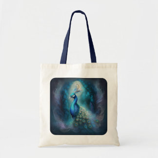 Mystical Peacock in Enchanted Forest Tote Bag