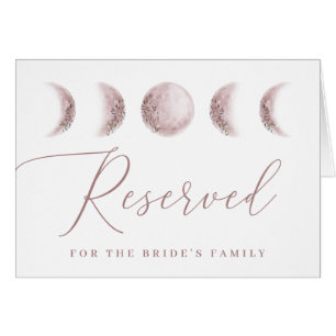 Mystical pink moon. Elegant wedding reserved sign