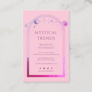 Mystical Pink Purple Sun Moon Astronomy Space Business Card