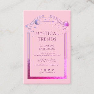 Mystical Pink Purple Sun Moon Astronomy Space Business Card