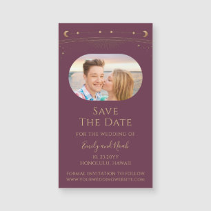 Mystical Plum Gold Celestial Wedding Photo