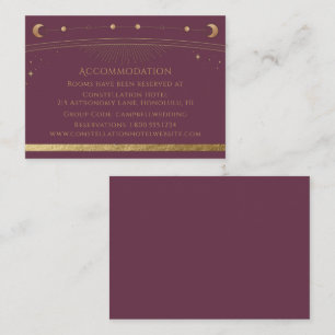 Mystical Plum Gold Sun Moon Stars Accommodation Enclosure Card