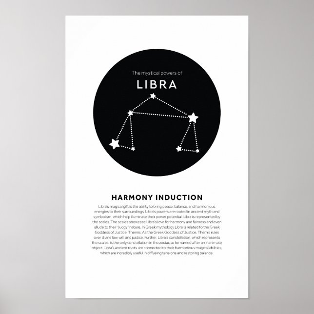 Mystical Power of Libra Zodiac Astrology Poster (Front)
