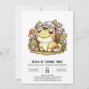 Mystical Pretty Frog Digital Birthday Invitation