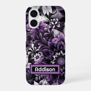 Mystical Purple Blooms iPhone 16 Case