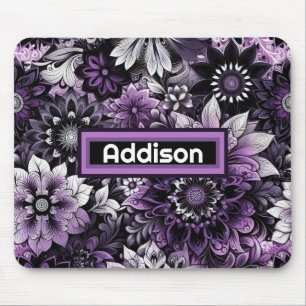 Mystical Purple Blooms Mouse Mat