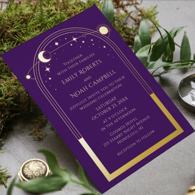 Mystical Purple Gold Celestial Wedding Photo (Creator Uploaded)