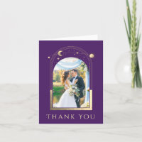 Mystical Purple Gold Sun Moon Stars Photo Wedding