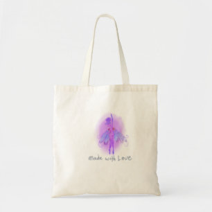 Mystical Purple Pink Fairy Fantasy Sketch Illustra Tote Bag