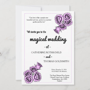Mystical Purple Rose Wedding Invitation
