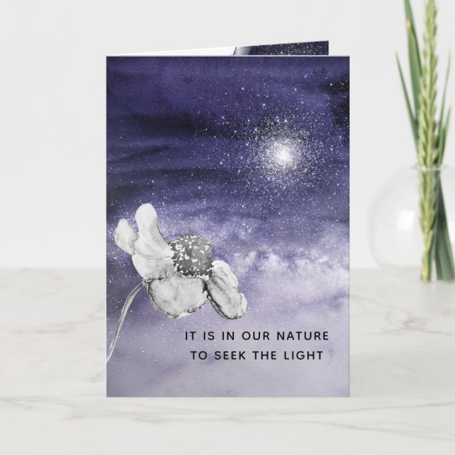 Mystical Purple Sky Motivational Saying Christmas Card (Front)