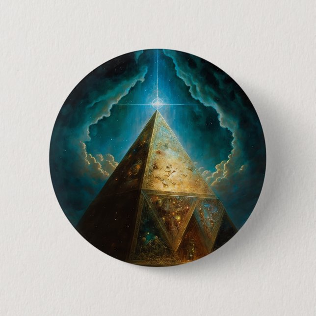 Mystical Pyramid Visionary Art 6 Cm Round Badge (Front)
