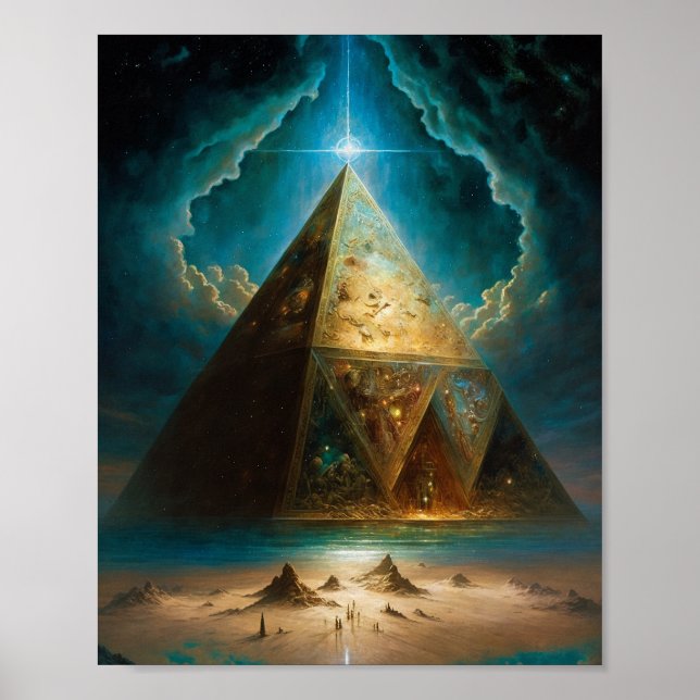 Mystical Pyramid Visionary Art Poster (Front)