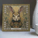 Mystical Rabbit Spirit Tribal Adornments Tile<br><div class="desc">Experience an enchanting convergence of cultural elements and spiritual symbolism with our "Mystical Rabbit Spirit Ceramic Tile". This unique artwork encapsulates a vivid representation of the rabbit as a spirit animal - known for its embodiment of abundance, comfort, and vulnerability. The rabbit, adorned with a striking array of tribal jewels,...</div>