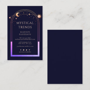 Mystical Rainbow Blue Sun Moon Astronomy Space Business Card