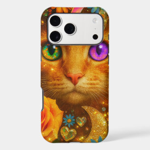 Mystical Rainbow Eyed Cat Floral Dream