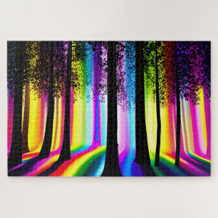Mystical Rainbow Forest Surreal Dream Jigsaw Puzzle