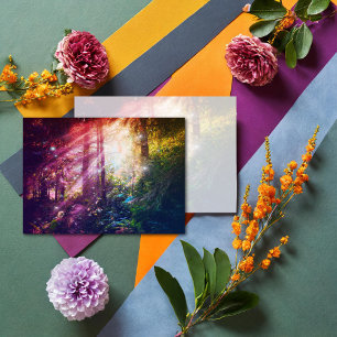 Mystical Rainbow Forest Woodlands Artistic  Card