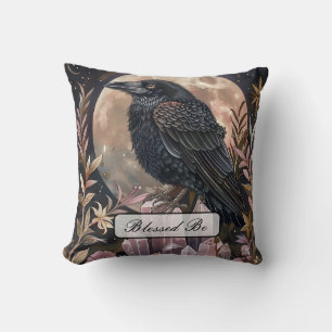 Mystical Raven Crystal Cushion