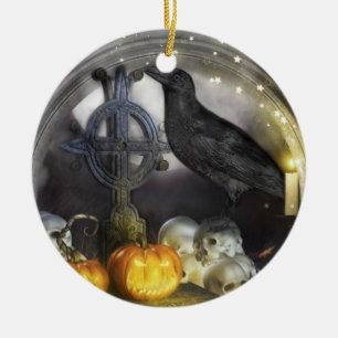 Mystical Raven Samhain Double Sided Ornament