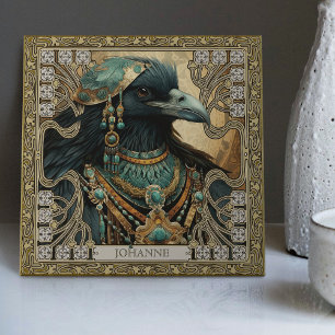 Mystical Raven Spirit Personalised Tribal Tile