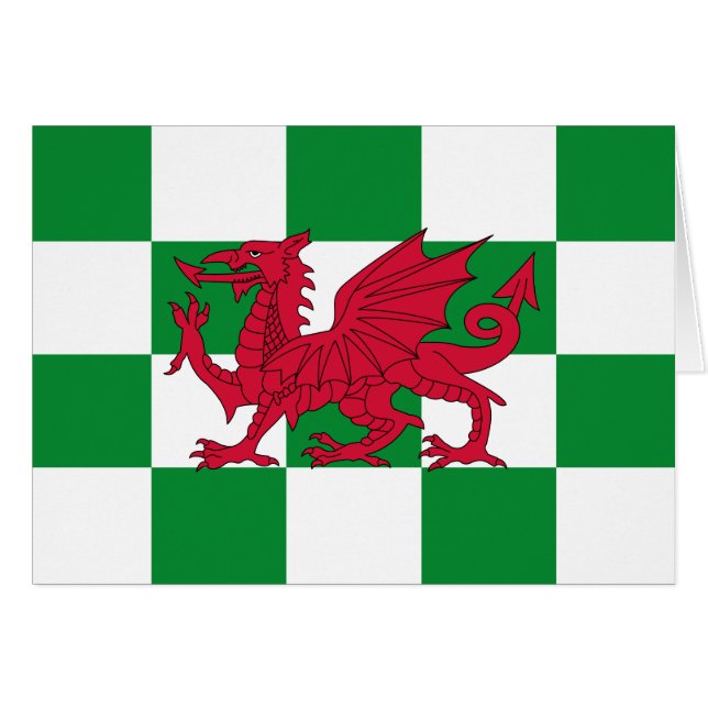 Mystical Red Celtic Dragon Flag of Wales (Front Horizontal)