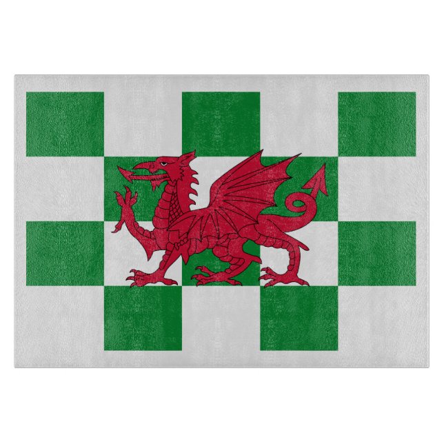 Mystical Red Celtic Dragon Flag of Wales Cutting Board (Front)