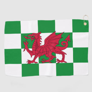 Mystical Red Celtic Dragon Flag of Wales Golf Towel