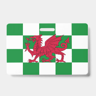 Mystical Red Celtic Dragon Flag of Wales ID Badge