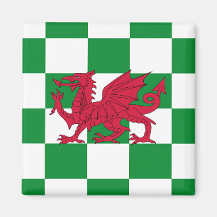 Mystical Red Celtic Dragon Flag of Wales Magnet
