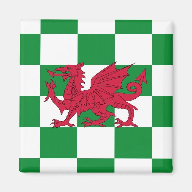 Mystical Red Celtic Dragon Flag of Wales Magnet (Front)