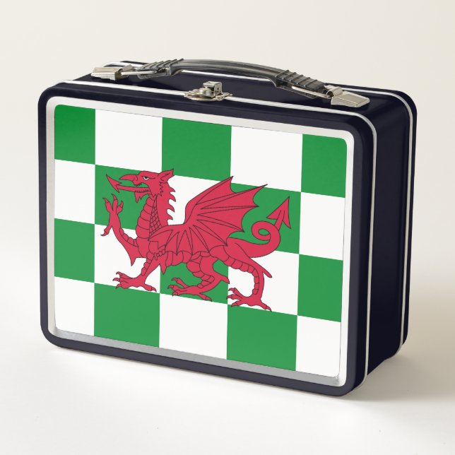 Mystical Red Celtic Dragon Flag of Wales Metal Lunch Box (Front)