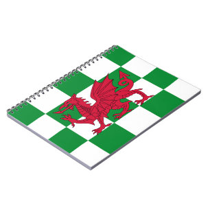 Mystical Red Celtic Dragon Flag of Wales Notebook