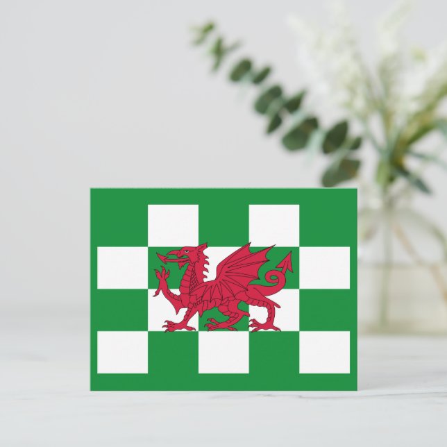 Mystical Red Celtic Dragon Flag of Wales Postcard (Standing Front)