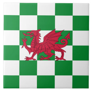 Mystical Red Celtic Dragon Flag of Wales Tile