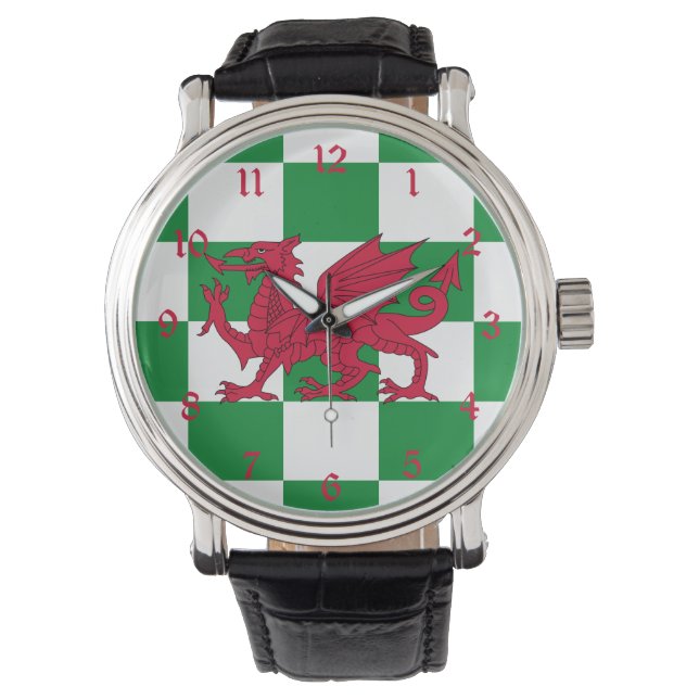 Mystical Red Celtic Dragon Flag of Wales Watch (Front)