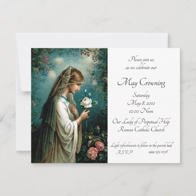 Mystical Rose May Crowning Invitation (Front)