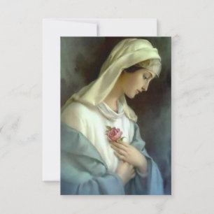 Mystical Rose Virgin Mary Memorare Prayer Holy  Thank You Card