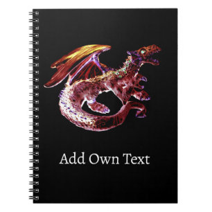 Mystical Ruby Reds Fantasy Dragon Mythical Art Notebook