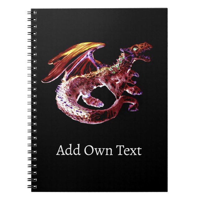 Mystical Ruby Reds Fantasy Dragon Mythical Art Notebook (Front)