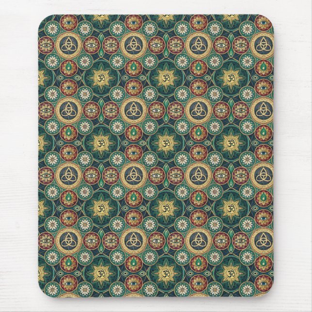 Mystical Sacred Design - Spiritual Mandala Pattern Mouse Mat (Front)