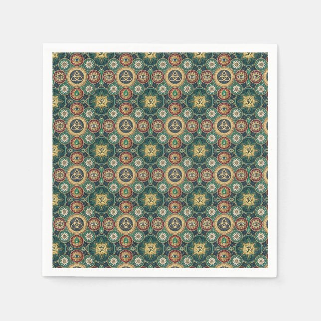 Mystical Sacred Design - Spiritual Mandala Pattern Napkin (Front)
